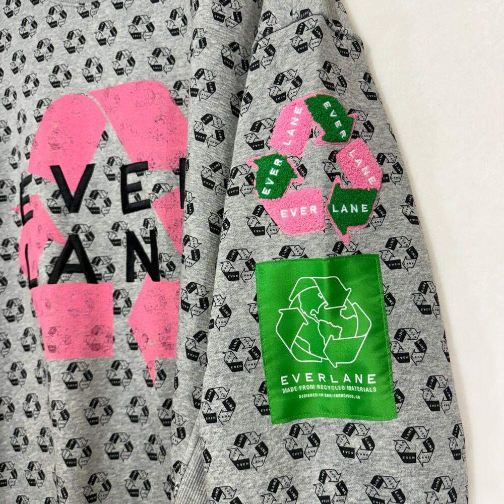 NWT Everlane L ReTrack Sweatshirt Oversized Recycled Earth Day Gray Soft $98 - Picture 5 of 13